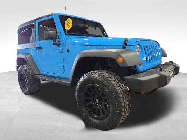2018 Jeep Wrangler JK Sport in Blue — front three-quarter view