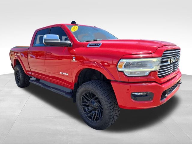 2022 RAM 2500 Laramie in Flame Red Clearcoat — front three-quarter view