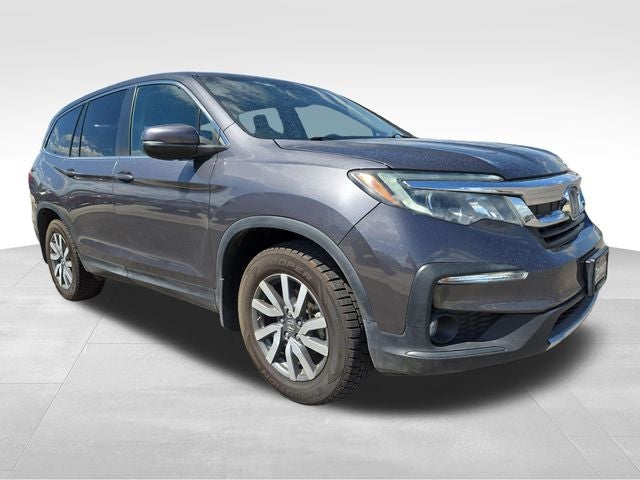 2019 Honda Pilot EX-L in Modern Steel Metallic — front three-quarter view